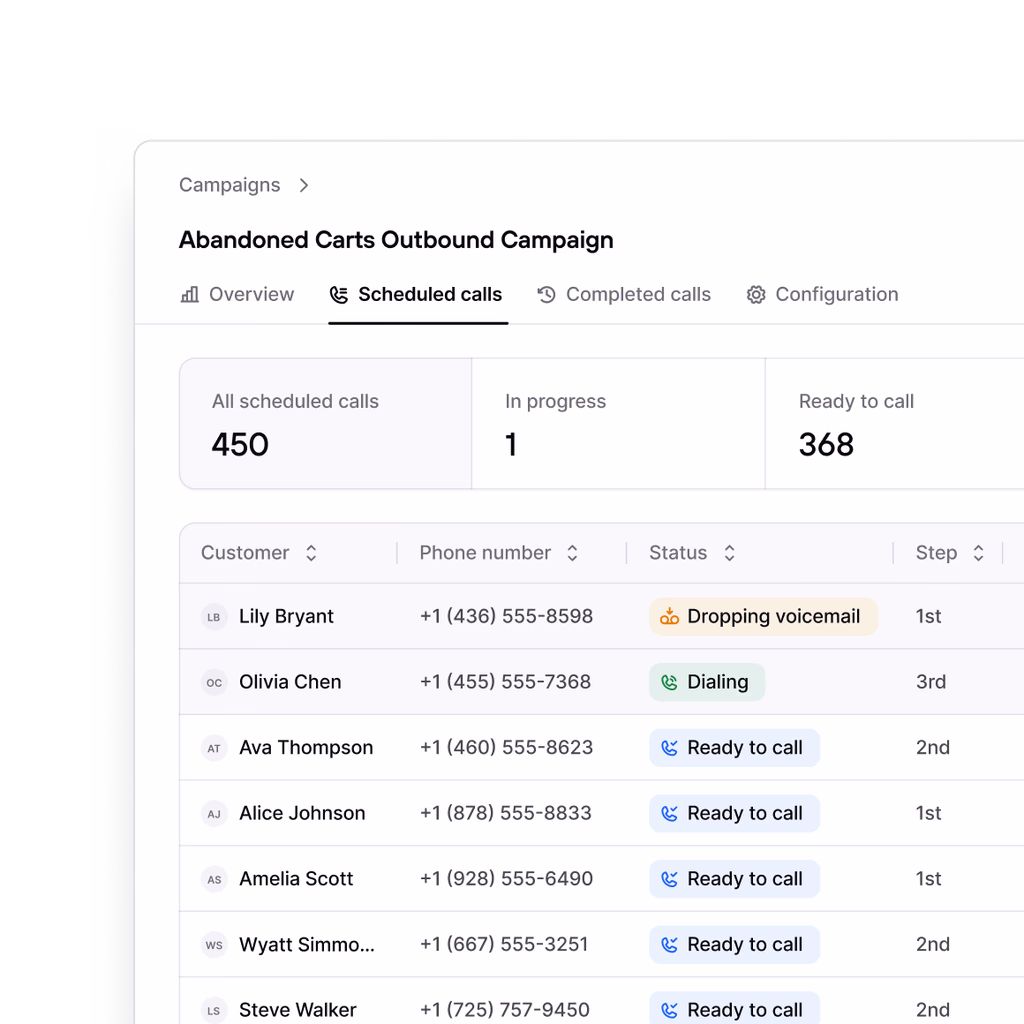 Consio interface showing a completed customer call with AI-generated summary.